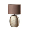 Modern Textured Table Lamp Ceramic Base Fabric Light Shade 29cm Lounge Lighting
