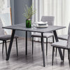 Modern Rectangular Dining Table Indoor w/ Metal Legs Spacious Tabletop Dark Grey
