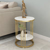 Elegant Marble Coffee Table Circle Side Table fr Bedroom Living Room Office Home