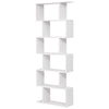 4/6 tier Bookcase S Shape Divider Display Shelves Storage Wooden Modern White