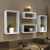 4x Cuboid Shelf White Wall Shelves Stand Storage Display Unit Bookcase