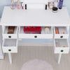 White Dressing Table Fold 3 Mirror & Stool Set 5 Drawer Bedroom Makeup Desk