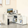 Grey Corner Desk L Shaped Storage Computer Table White Home Office Furniture