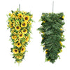 Teardrop Artificial Summer Sunflower Swag Garland Hanging Plant Wreath Home Deco