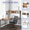 L-Shaped Corner Computer Desk Large PC Table Workstation with Storage Bookcase