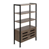 Storage Cabinet Bookcase Bookshelf Doors Shelving Display Unit Small Organiser
