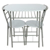 Small Dining 1 Table 2 Chairs Bistro Set Breakfast Kitchen Furniture Metal Frame