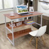 Home Office PC Computer Desk Writing Table Workstation Wood Bookshelf 100cm