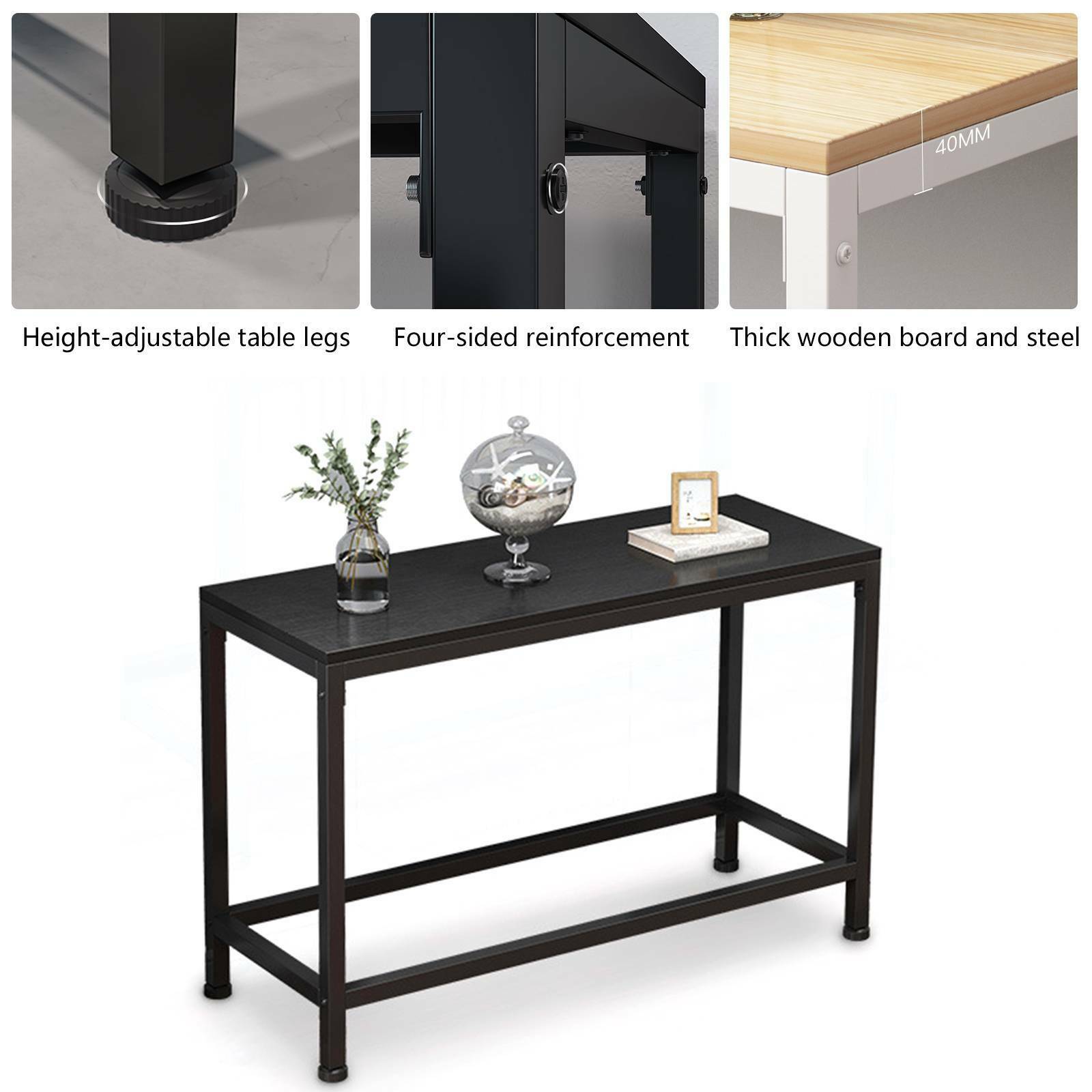 End Table Shelf Console Table Side Storage Wooden Hall Desk Living Room Hallway