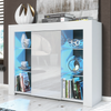 Unit TV Cabinet Cupboard Sideboard High Gloss Doors With Free LED