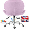 Fabric Cushioned Computer PC Desk Office 360° Swivel Chair Chrome Legs Adjustabl