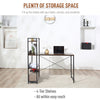 Industrial Computer Desk with Storage Shelf Metal Frame for Home Office