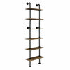 6-Tier Ladder Shelf Industrial Pipe Wall Shelf Display Rack Plant Stand Bookcase