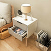 x1 Chic White grey Bedside Table Cabinet 2 Drawers Wood Leg Bedroom Furniture
