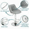 2X Bar Stools Leather Swivel Gas Lift Breakfast Bar Rest Chairs Kitchen Grey