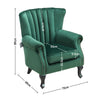 Velvet Accent Chair Scallop Shell Back Tub Armchair Occasional Padded Seat Sofa