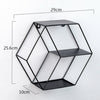Home Office Wall Shelf Decor Storage Hexagon Metal Wire Modern ACB#