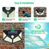 4X 100LED Solar Power PIR Motion Sensor Wall Light Outdoor Garden Security Lamps