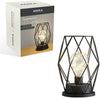 LED BedSide Table Lamp Desk Lights Retro Lamps Bed Light Black Geometric Timer