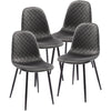 4X Velvet Dining Chairs Set Faux Suede Leather Padded Seat Metal Leg Kitchen