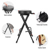 Folding Guitar Stool Heavy Duty Stage Player Bar Stand Chair w /Guitar Support