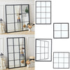 Rectangle Square Rustic Window Style Hanging Wall Mirror Hallway Home Decor