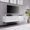 White Living Room TV Unit High-gloss Door Wall Mounted Floating Cabinet Cupboard