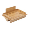 Bamboo Bedside Shelf Clip On Attachable Tray Table with Built in Cup Holders