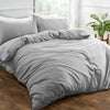 Washed Linen Duvet Cover with Pillowcase Bedding Set Grey Ochre Blush