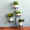 Rustproof Metal Plant Stand Garden Decor Flower Shelf Mutli Tier Stand 4-9 Pots