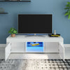 Modern LED Light TV Stand Table With Shelves High Gloss Living Room Furniture