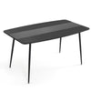Mondeer Dining Table with Adjustable Pads Metal Legs for 4-6 Persons Black