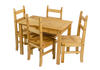 Corona Dining Table and 4 Chairs Budget Set Mexican Pine