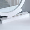Chic Dressing Table Vanity Table with Round Mirror Drawer Stool Set Bedroom BN