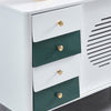 Modern 4 Drawers Storage Cabinet Sideboard Cupboard Table w/ Sliding Doors White