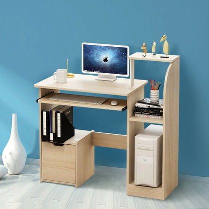 Modern Computer Desk Wooden PC Table Home Office Study Workstation Furniture UK