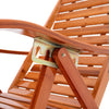 Foldable Sun Lounger Deck Chair Reclining Bamboo Wood Garden Poolside Chair Bed