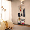 Coat Stand 190cm Coat Rack Clothes Stand Hallway Shelves with 3 Shoe Racks Metal