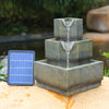 Garden Solar Water Feature LED Light Fountain Outdoor Resin Statue Ornament Pump