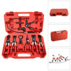 9PC Hose Clamp Clip Plier Set Swivel Jaw Flat Angled Band Automotive Tool Kit