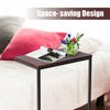 Wooden C-Shape Industrial Side End Table Sofa Coffee Laptop Table Living Bedroom