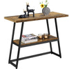 Wood Console Table 2-Tier Industrial Entryway Table with Storage Shelf Rustic