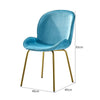 Set of 2 Velvet Dining Chairs Golden Finish Metal Legs Modern Living Room Chairs