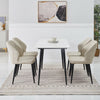 2X Retro Brown/ Grey Dining Chairs Faux Leather Kitchen Dining Room Metal Leg