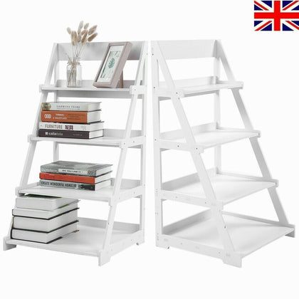 1X 4 Tier Ladder Shelf Storage Unit Display Stand Home Bathroom Organizer Rack