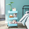 3 Tier Kitchen Trolley Cart Slim Rolling Cart Shelf Utility Storage Organizer
