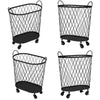 Rolling Laundry Basket Trolley Washing Clothes Storage Hamper Wire Box Wheels
