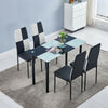 Black White Dining Table and 4 Dining Chairs Set Kitchen Living Room Dining Room