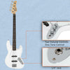 Glarry Basswood Electric GJass Bass Guitar w/ Power Wire Tools Bag Pick White
