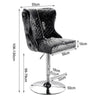 Luxury Crushed Velvet Fabric Bar Stool Knocker Button Back Gas Lift Barstool